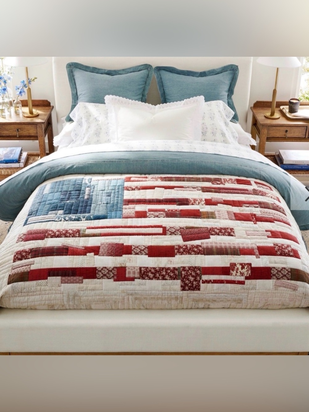 Pottery Barn Americana Quilt & Shams NEW! - Picture 1 of 16